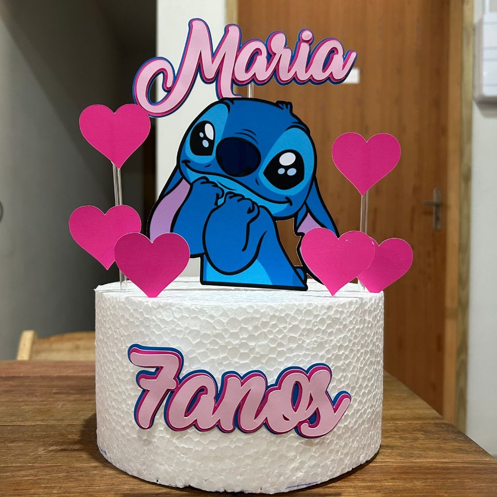 Topper de bolo Stitch 3D