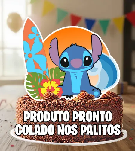 Topper de bolo Stitch comestível