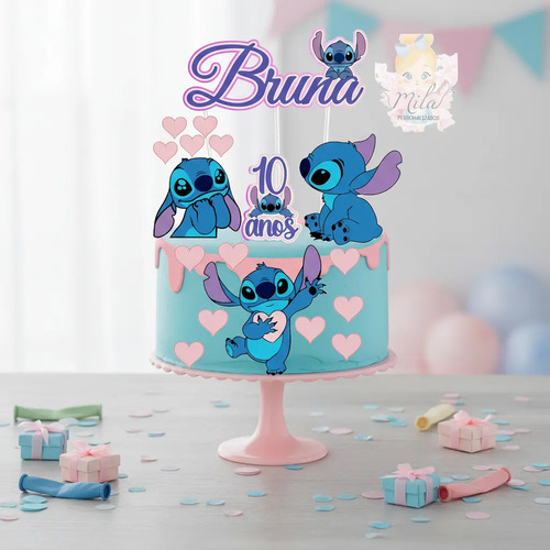 Decoração de bolo Stitch