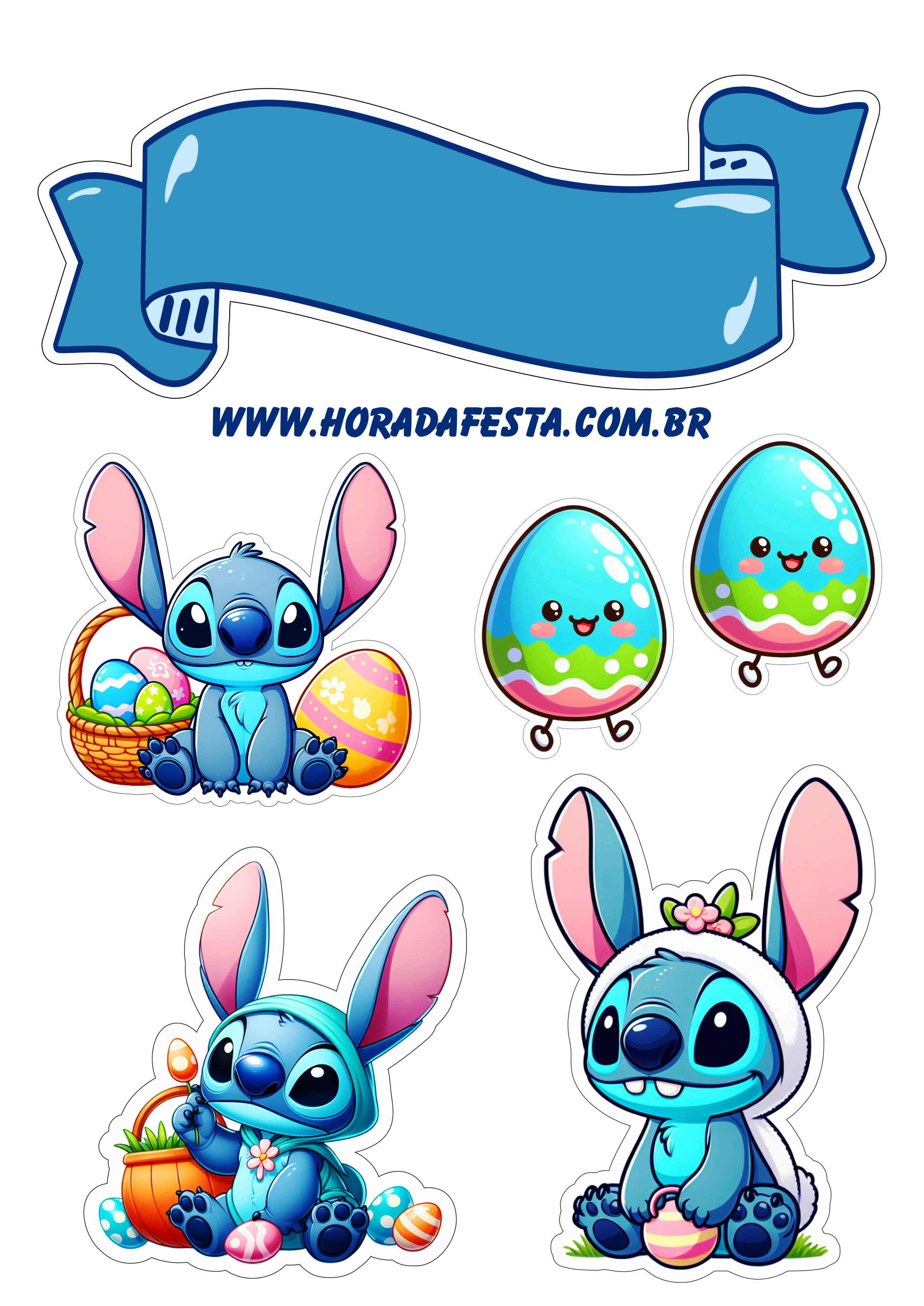 topo de bolo stitch png grátis
