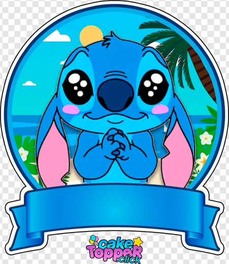 topo de bolo stitch e angel png