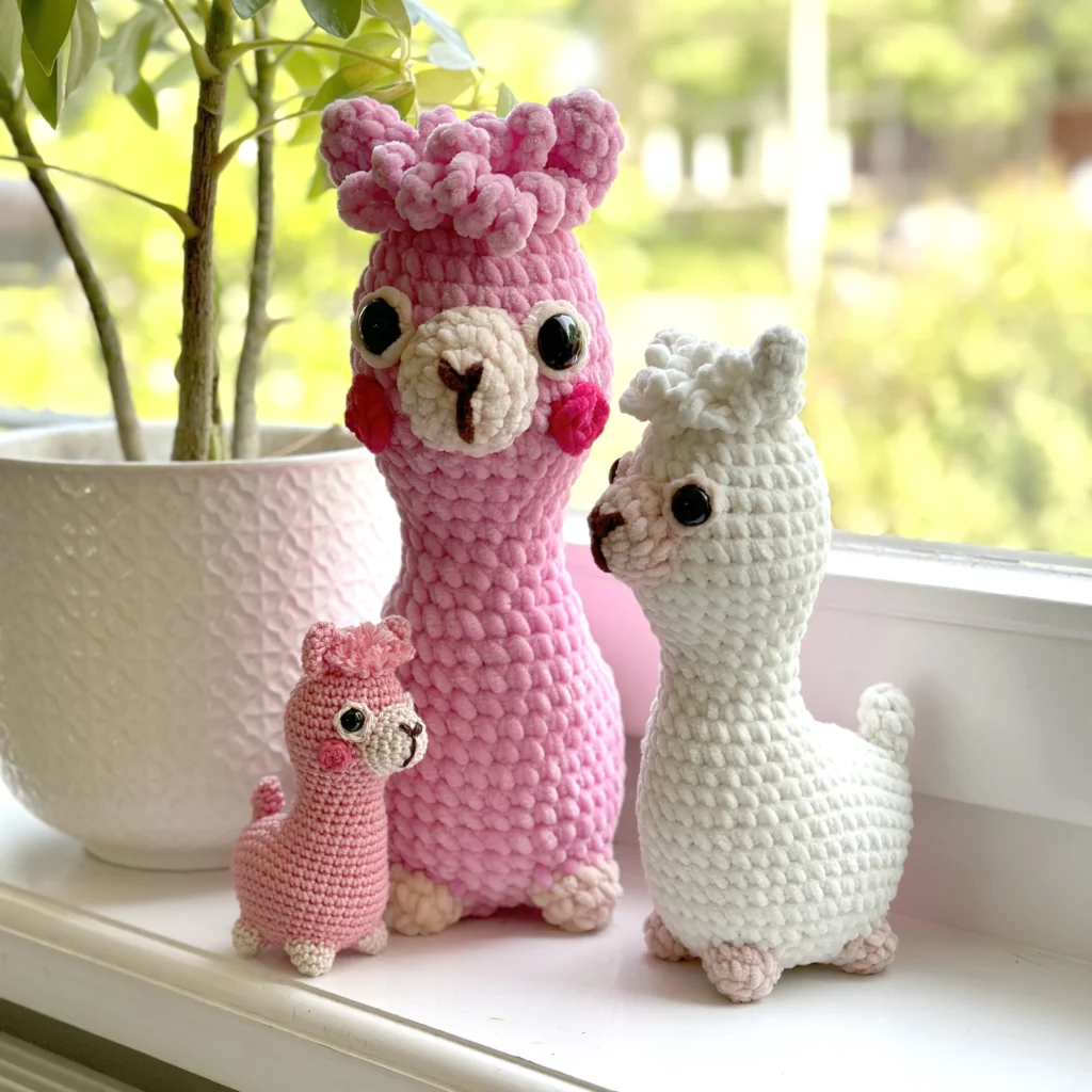 Alpaca amigurumi com cachecol