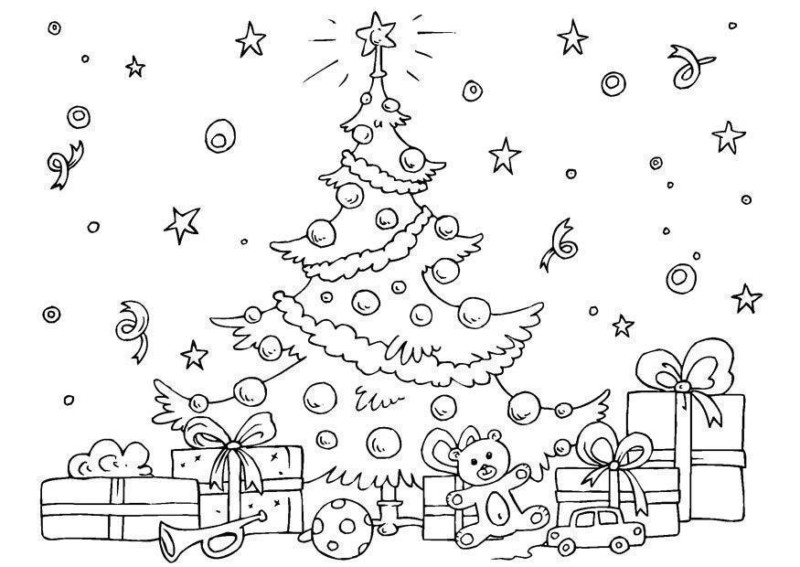 árvore de natal para imprimir e pintar