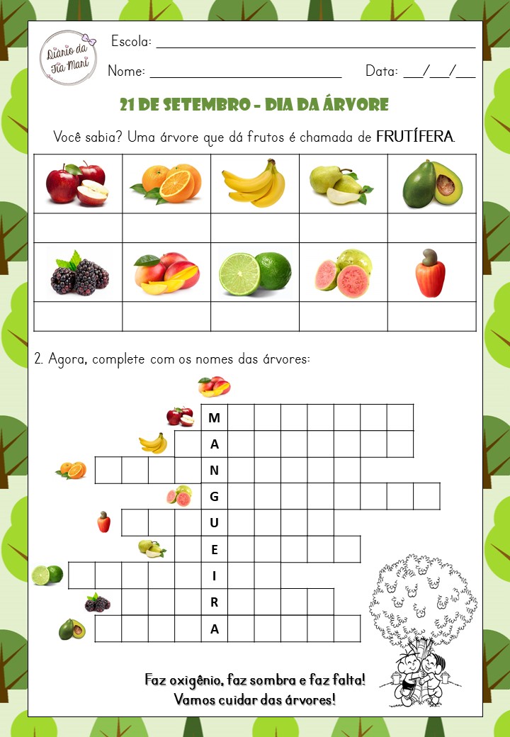 matemática lúdica dia da arvore