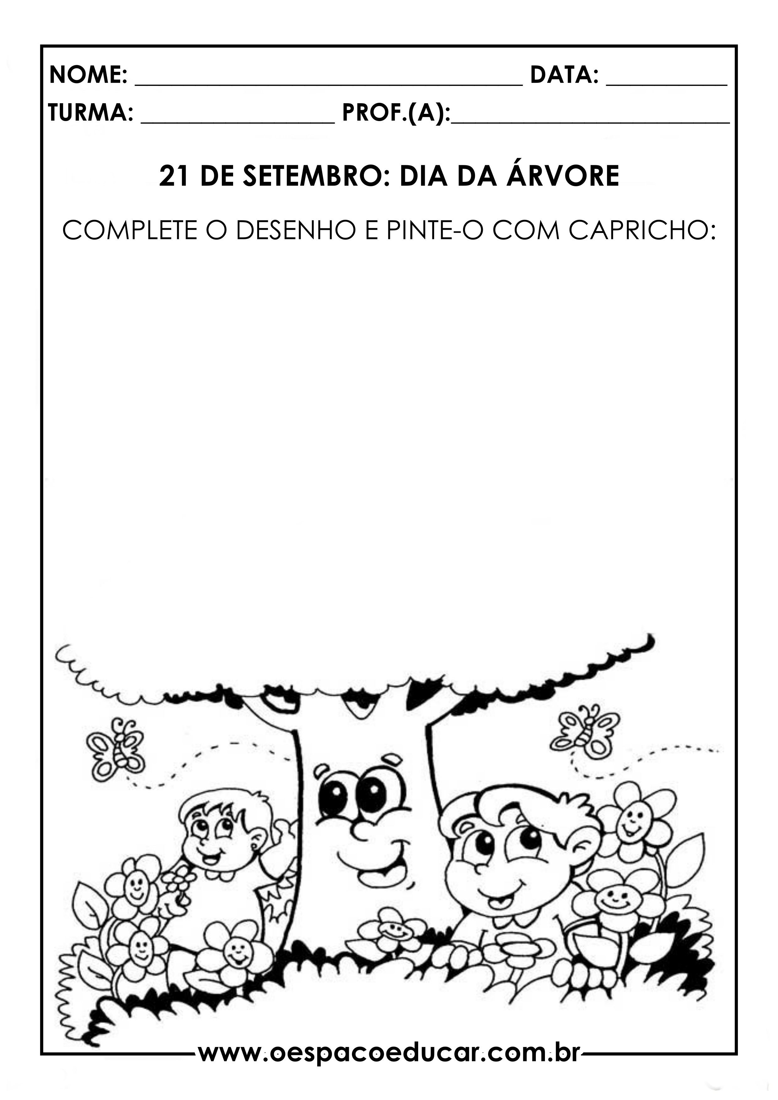 dia da arvore para alfabetização