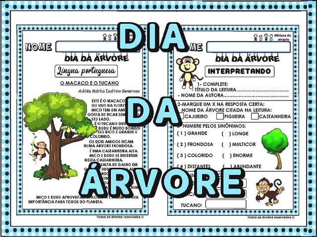 atividades de alfabetização dia da árvore