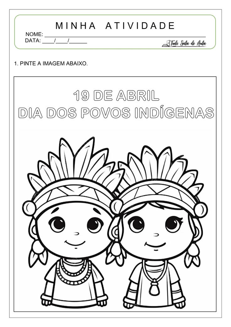 atividades dia do índio para imprimir educação infantil