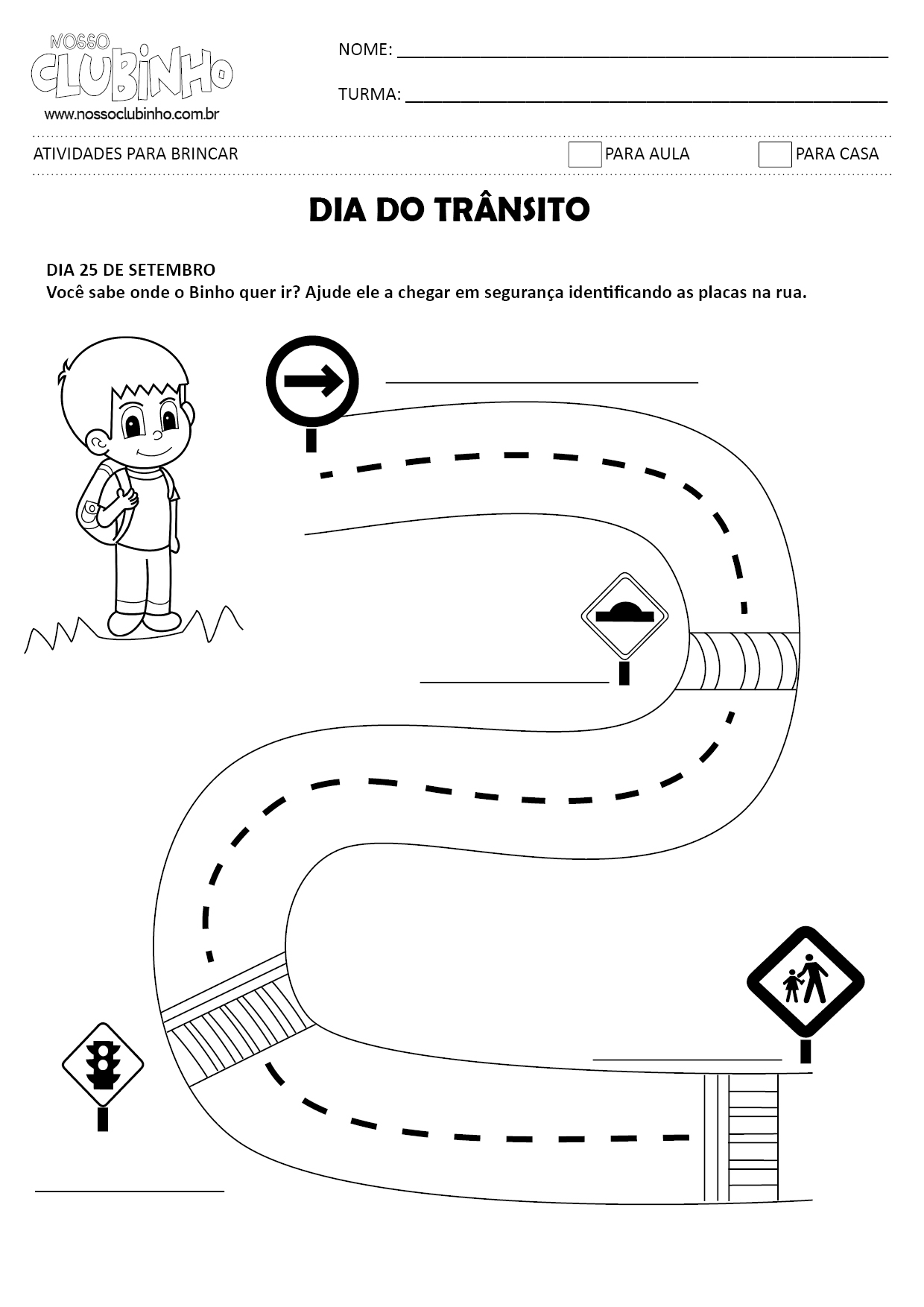 planejamento aula trânsito educação infantil
