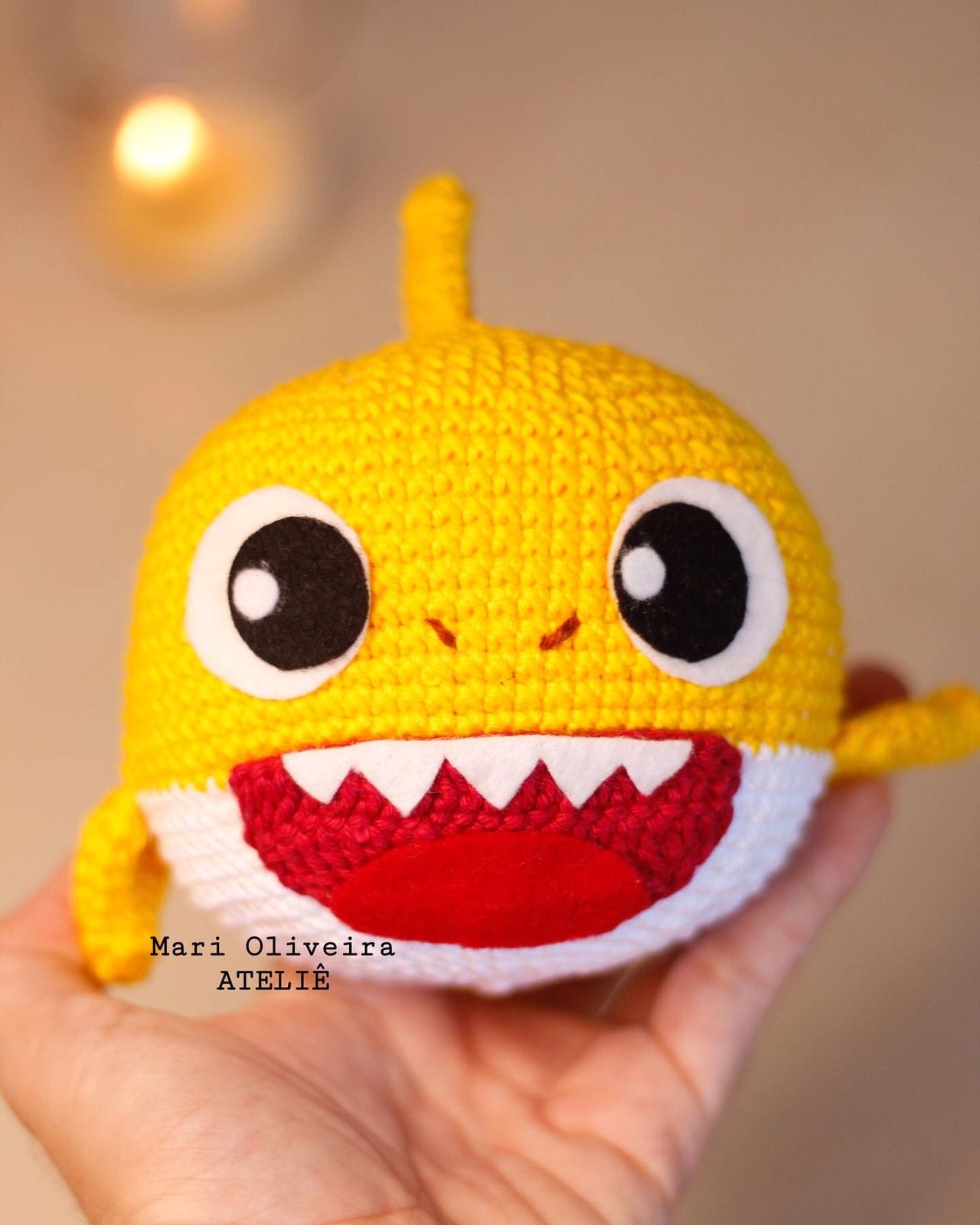 receita de amigurumi baby shark