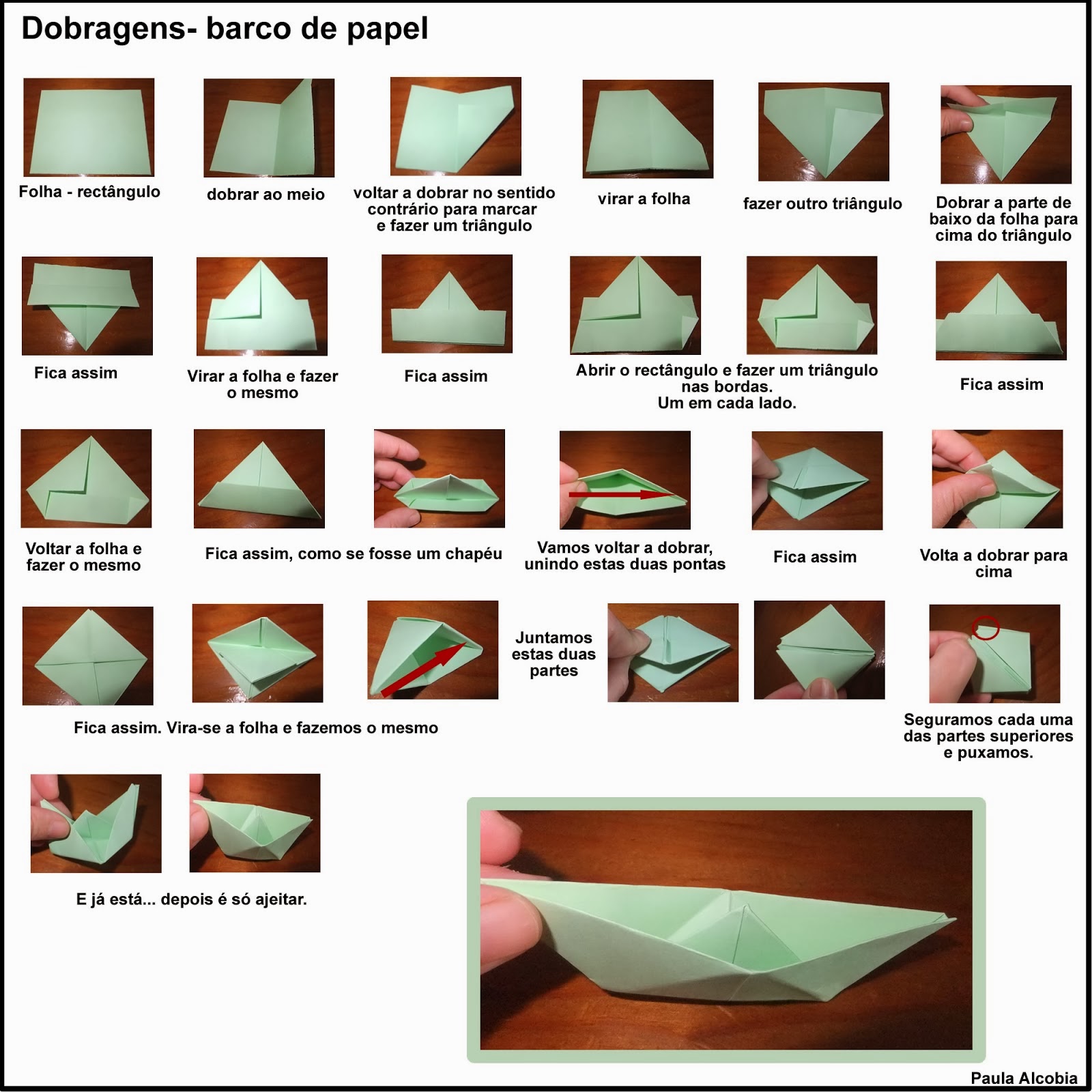 como fazer barquinho de papel passo a passo