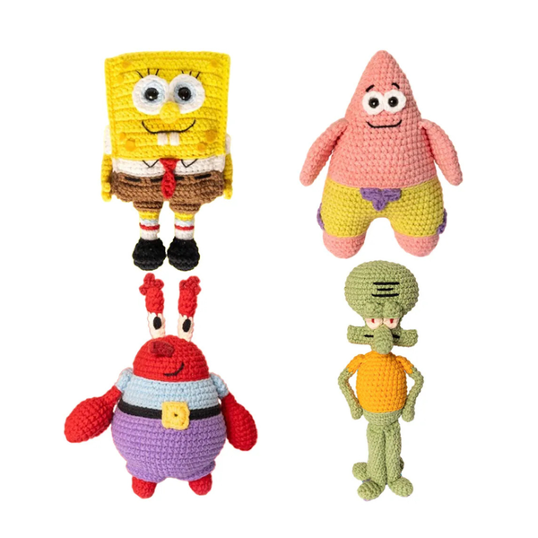 boneco Bob Esponja tricô