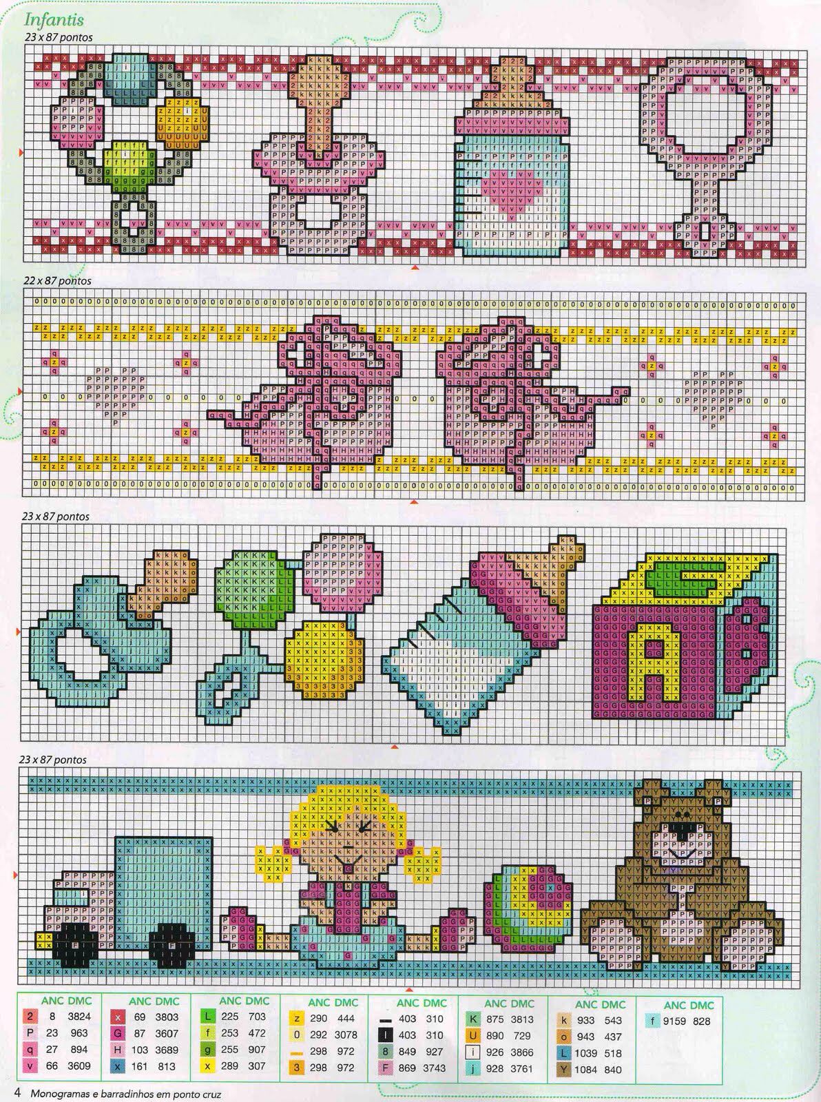 enxoval de bebê bordado ponto cruz