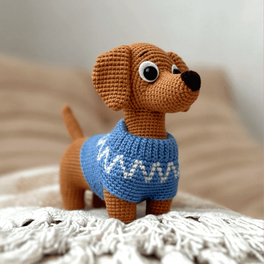 cachorro de crochê