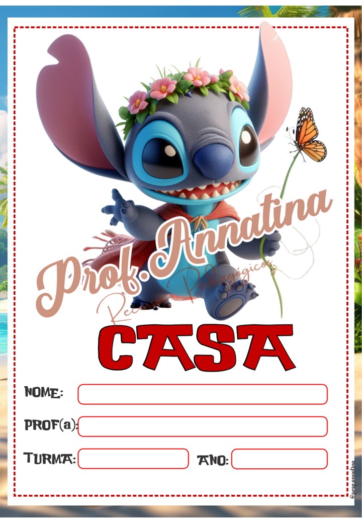 caderno Stitch com verniz glitter