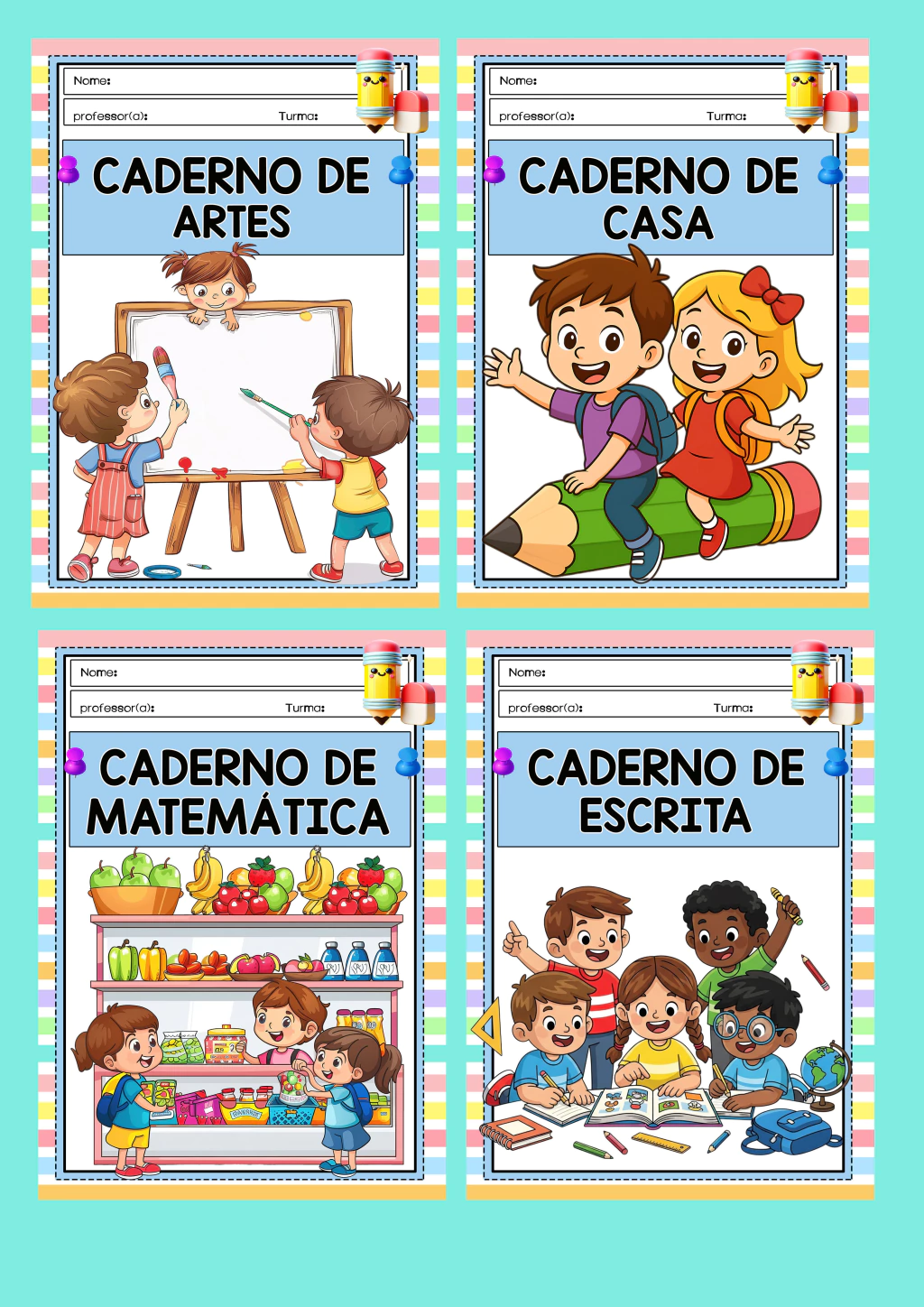 capa de caderno personalizada para imprimir