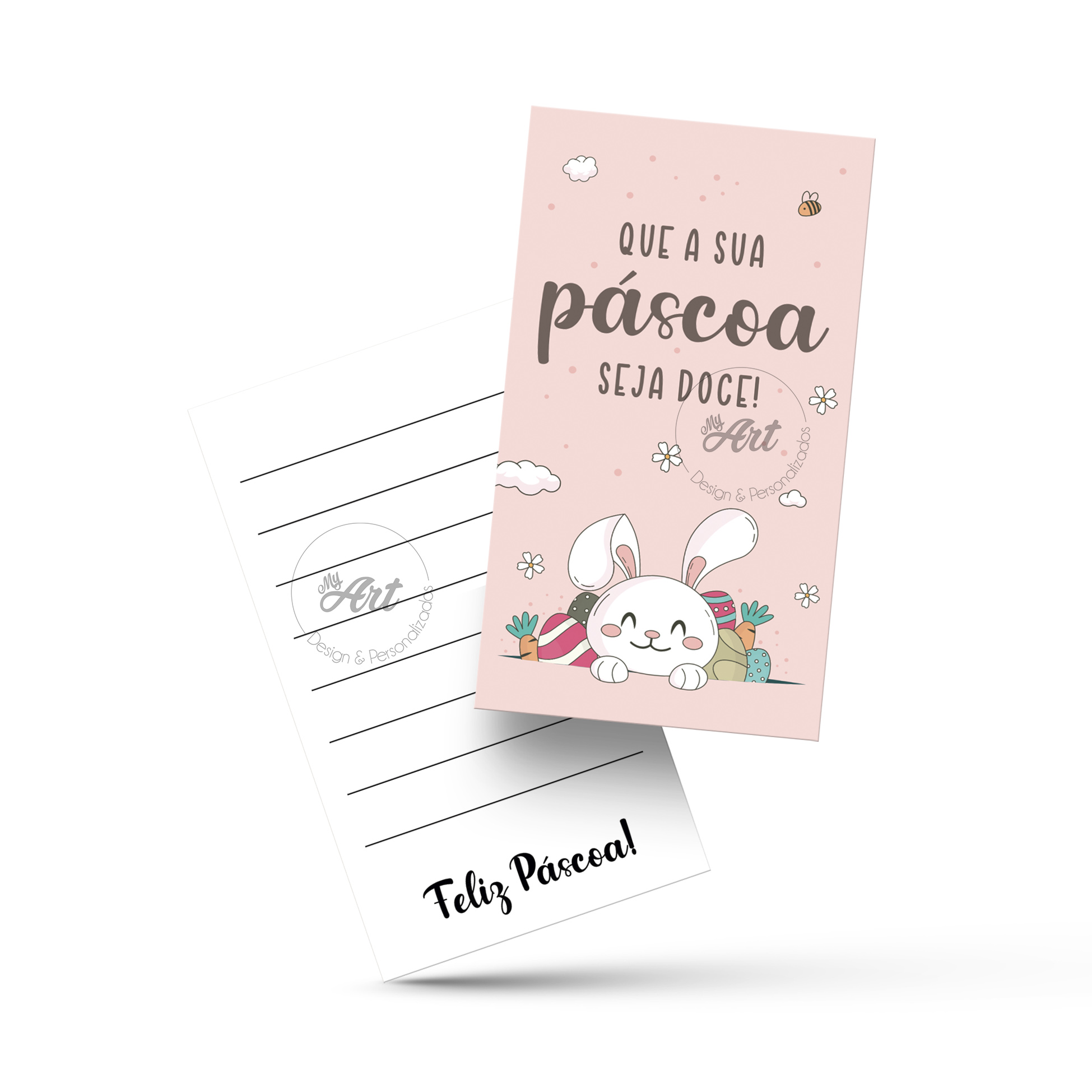 cartão de páscoa com bis
