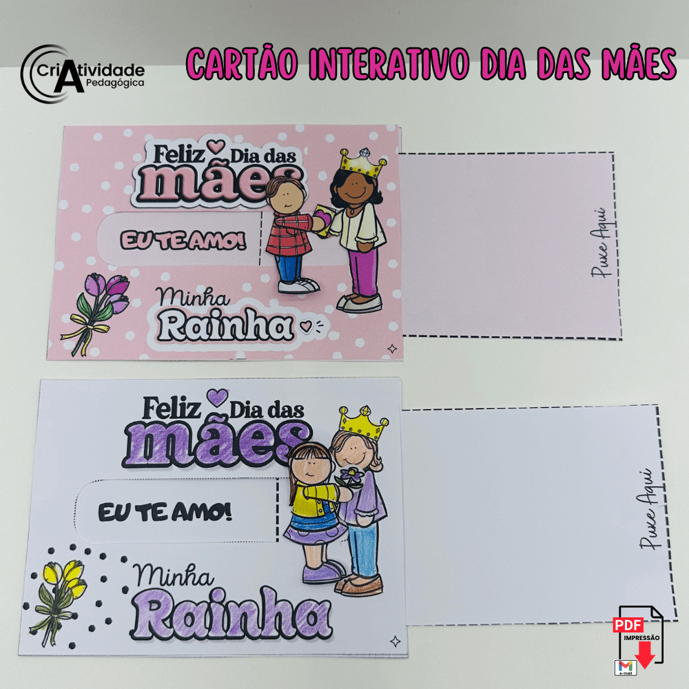 moldes cartão dia das mães para crianças