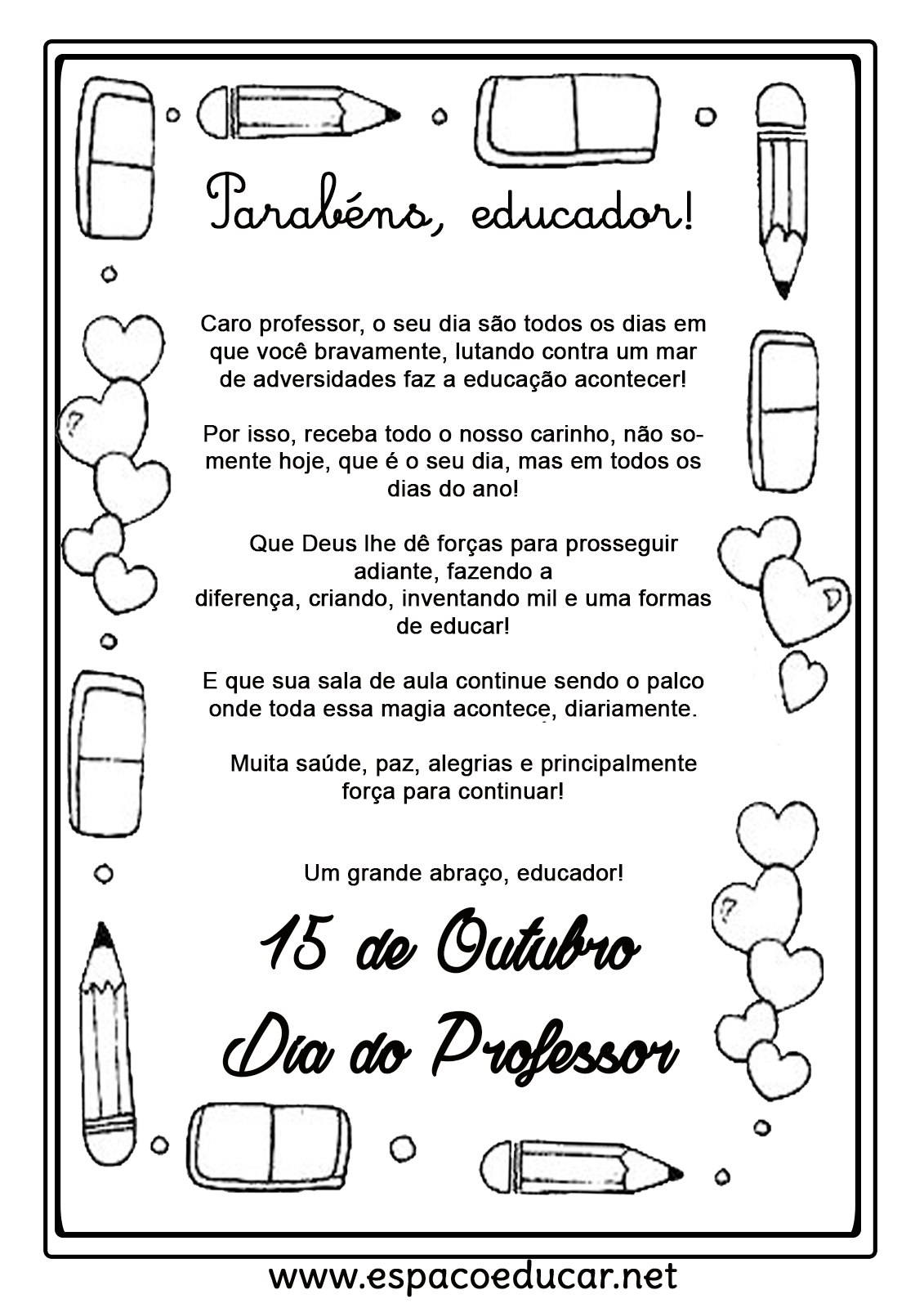 frases para cartão dia do professor para imprimir