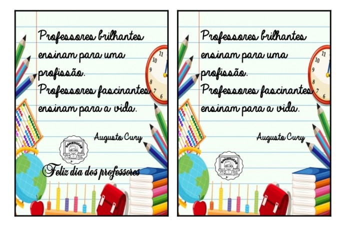 frases para cartão dia do professor para imprimir