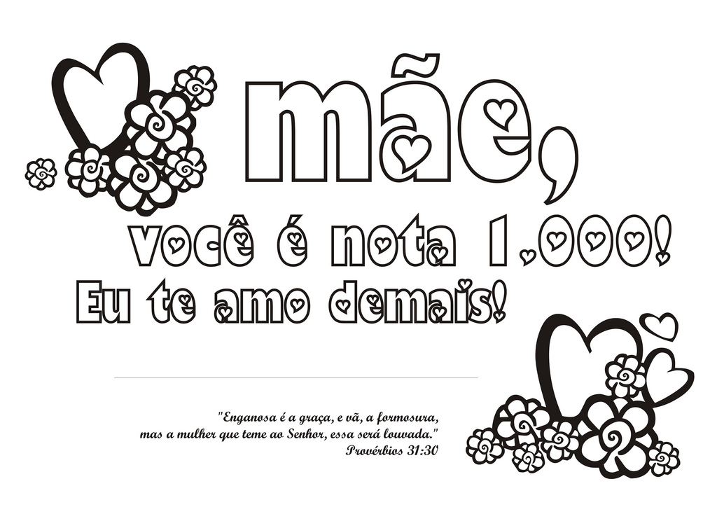 moldes de cartão dia das mães para pintar