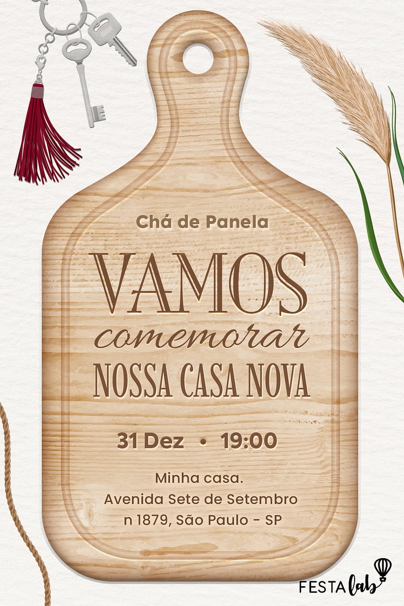 frases para convite de chá de casa nova