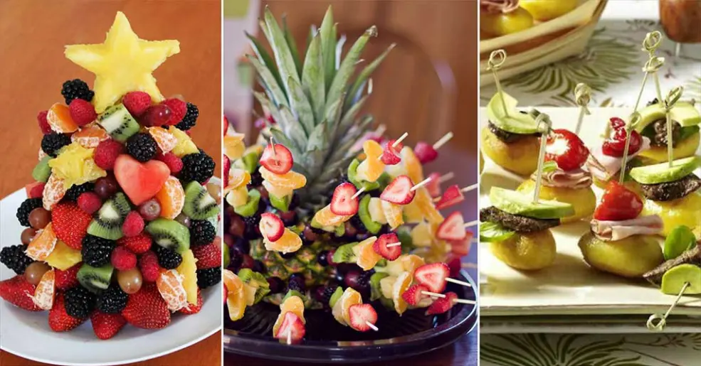 decoração de natal com frutas comestíveis