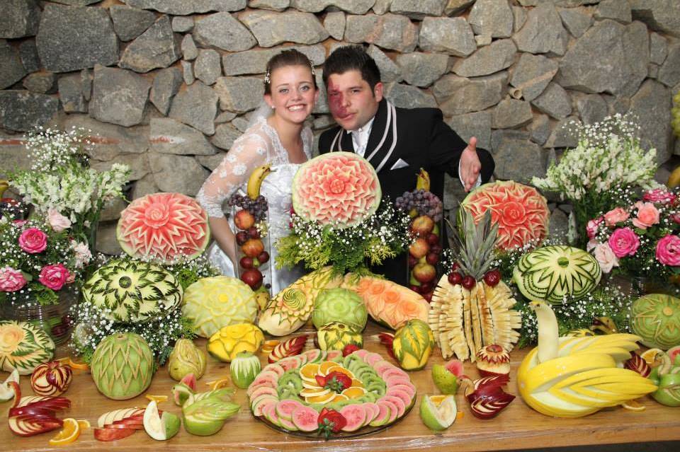 centro de mesa com frutas