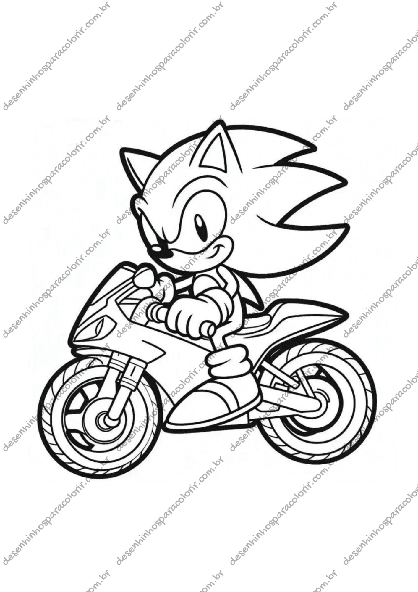sonic para imprimir e colorir