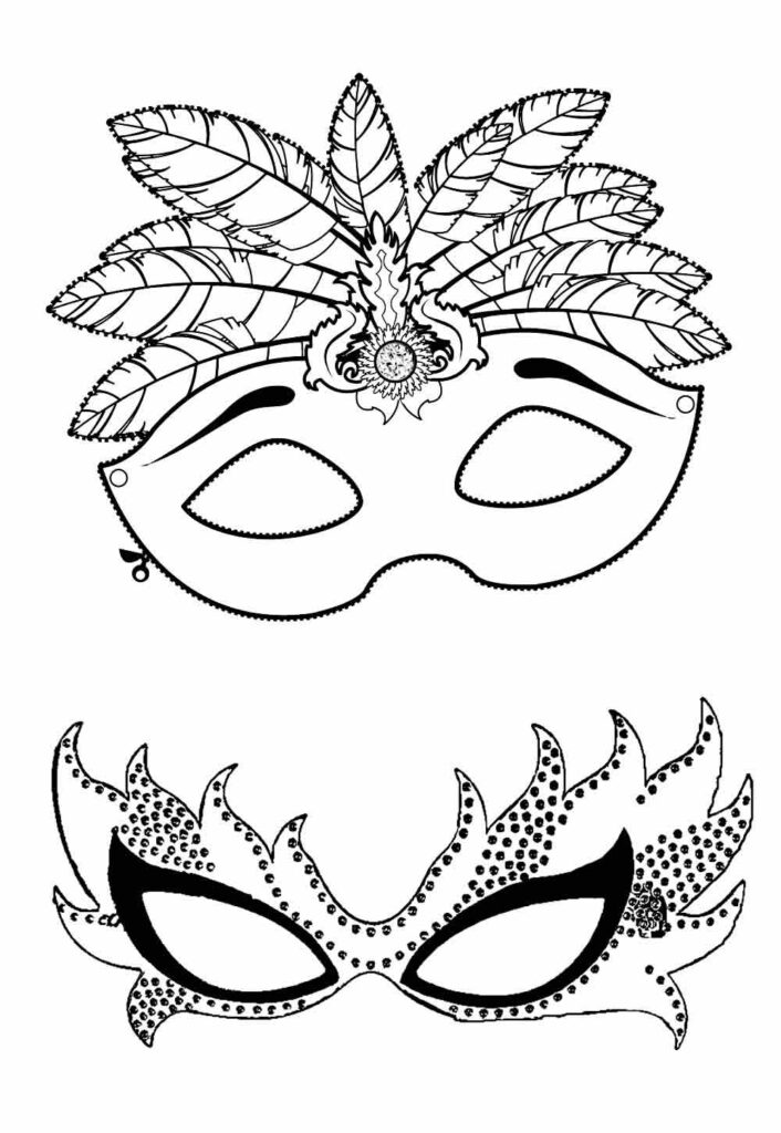 moldes de máscara de carnaval para imprimir e desenhar