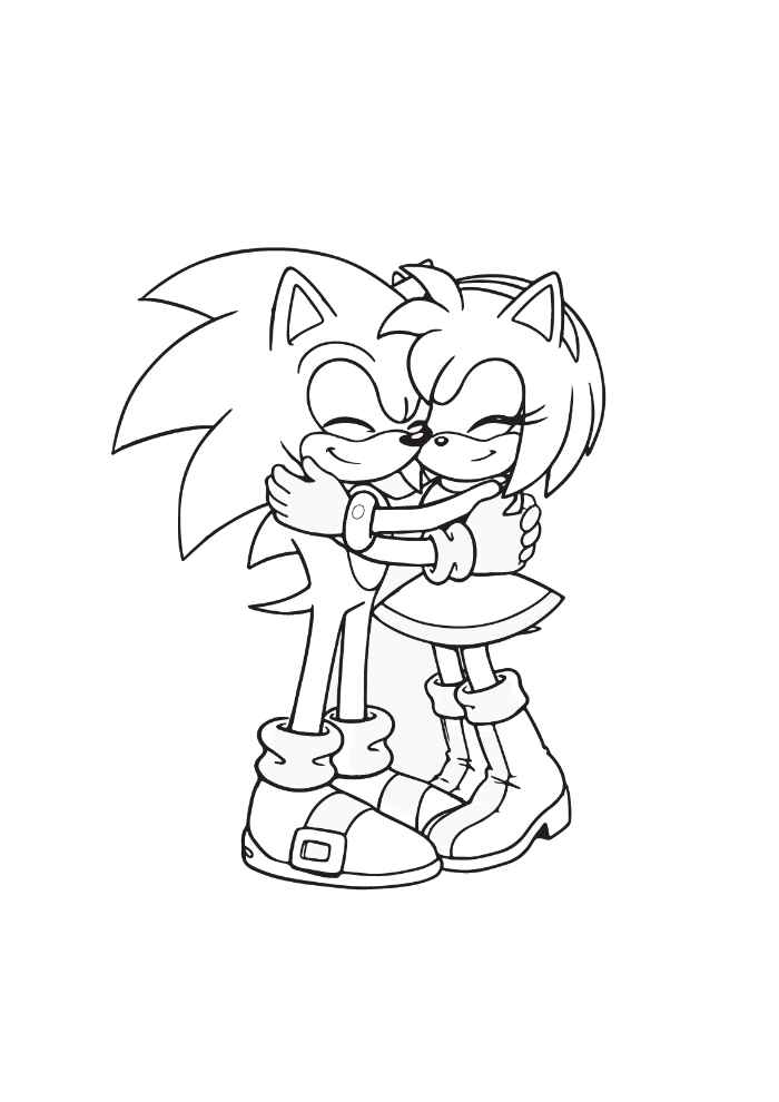 sonic com amigos para pintar