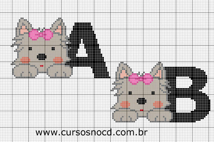 ponto cruz com temas de animais para crianças