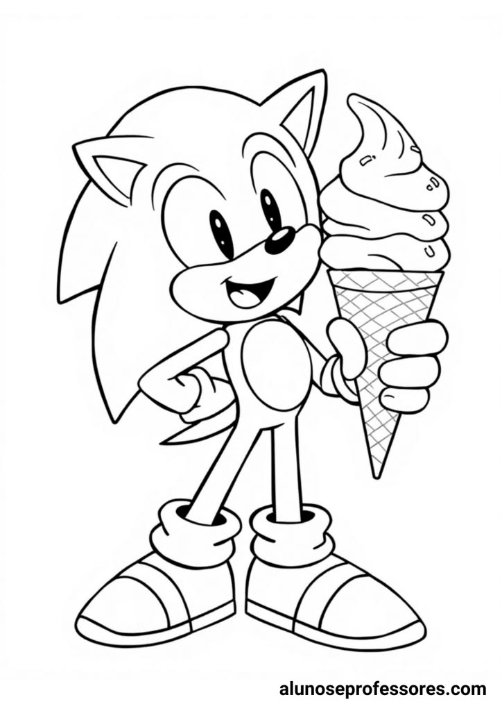 sonic para colorir