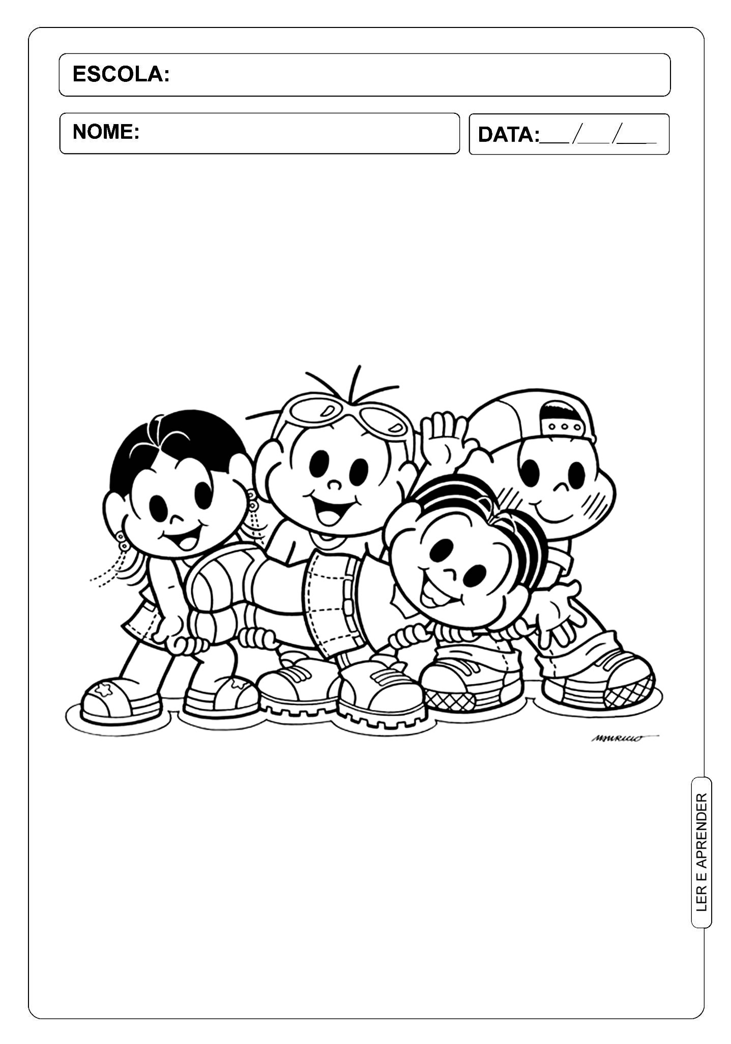 cores oficiais Turma da Mônica
