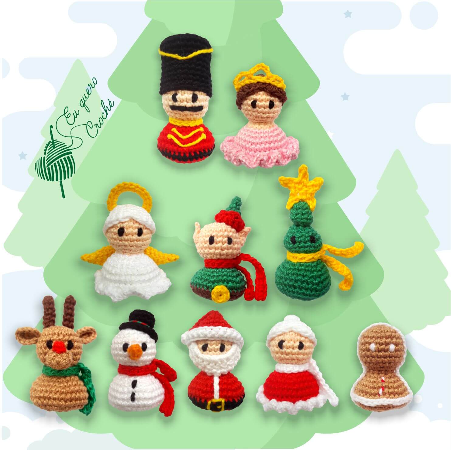 Enfeites de Natal amigurumi