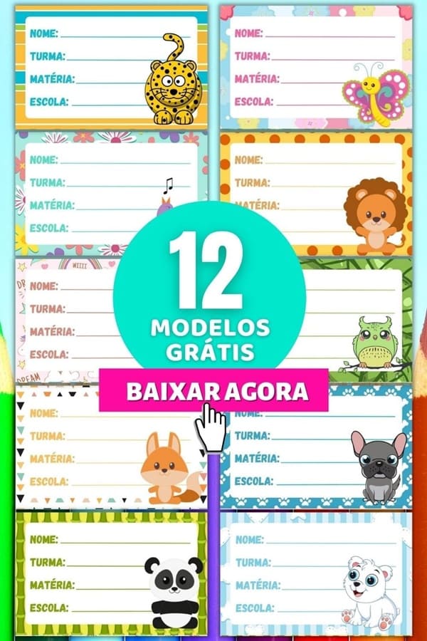 modelos de etiquetas para caderno escolar