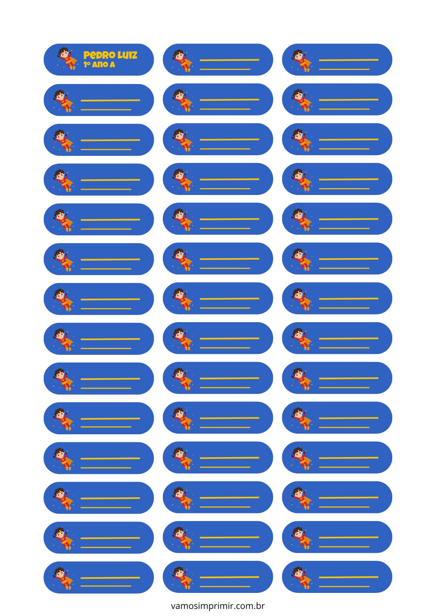 como fazer etiquetas escolares grátis