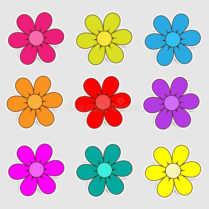 flores coloridas para painel escolar