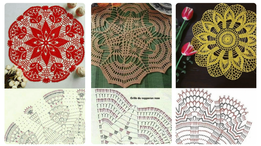 gráficos de crochê para toalhas de mesa