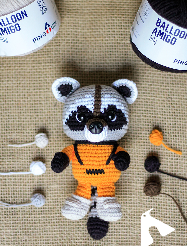 como fazer guaxinim de amigurumi