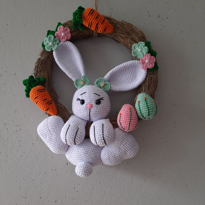 guirlanda de coração amigurumi