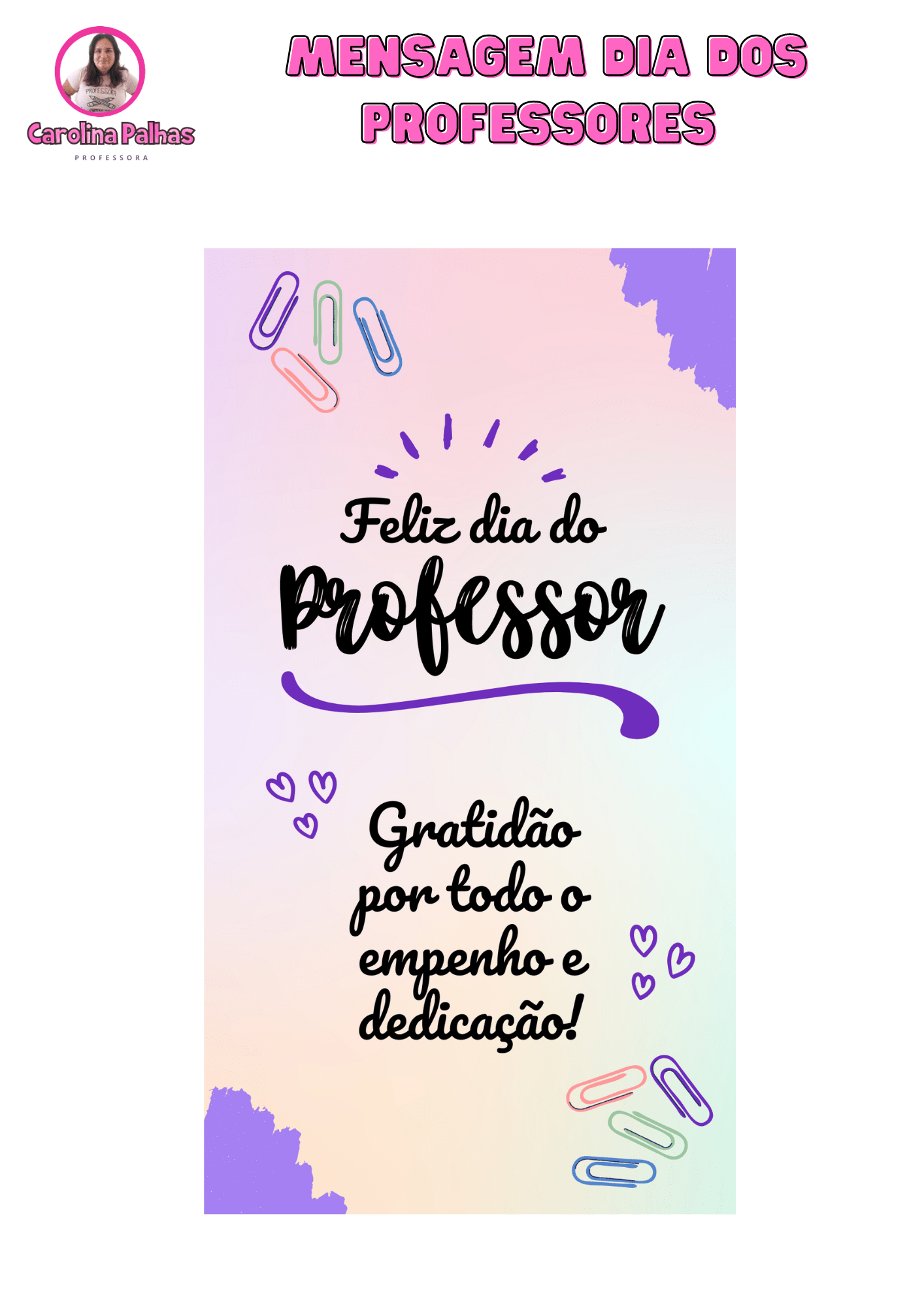 frases de agradecimento para professora