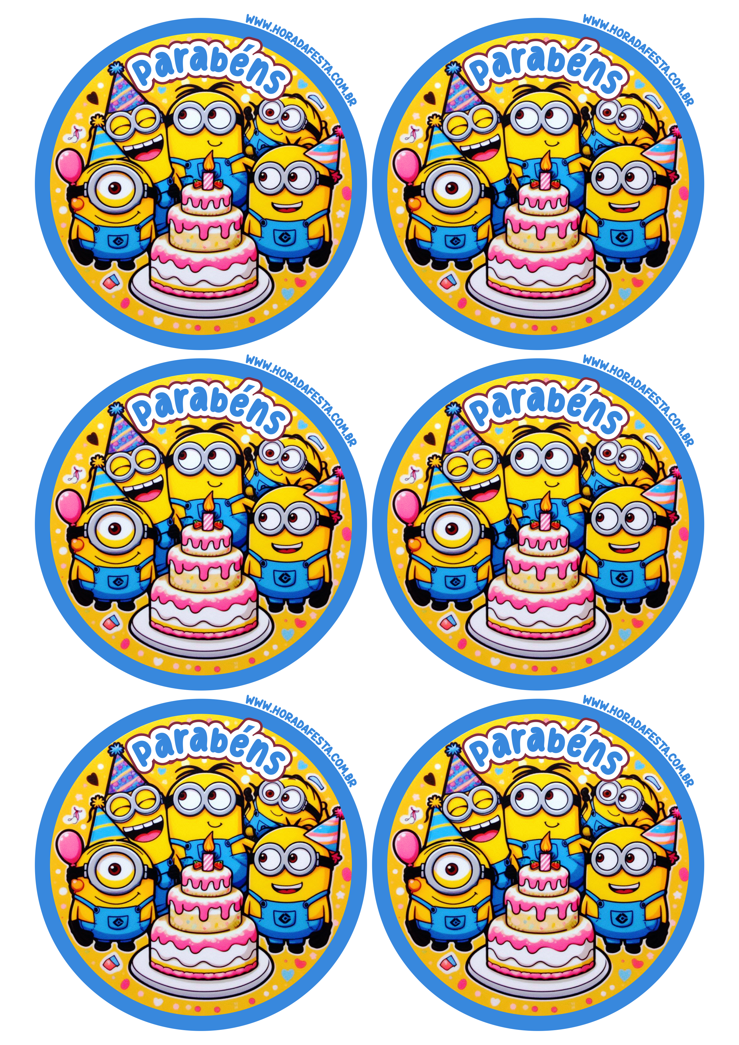 moldes de festa minions