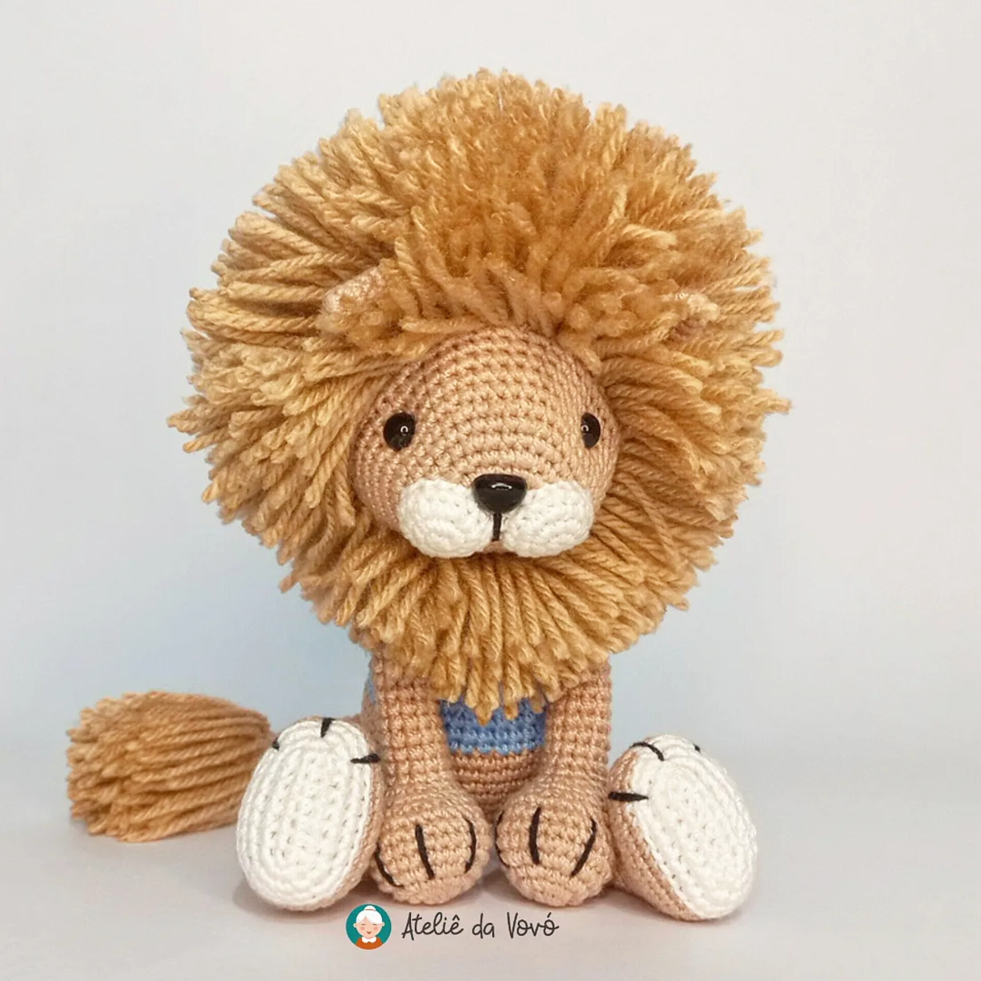 amigurumi leão safari