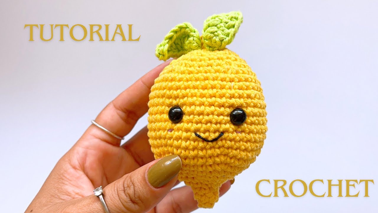 Chaveiro de limão em crochê