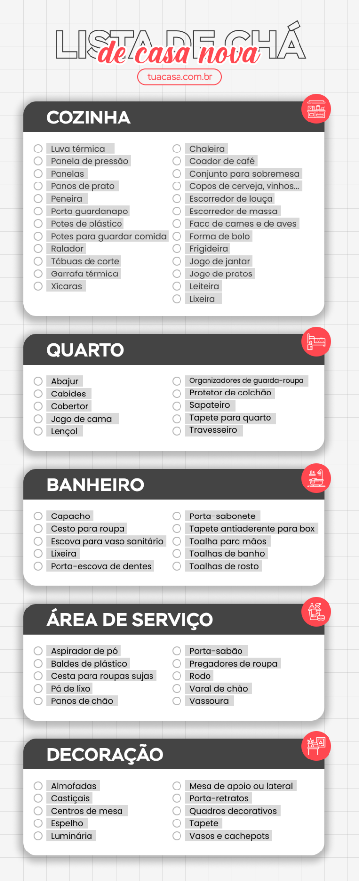 enxoval básico casa nova