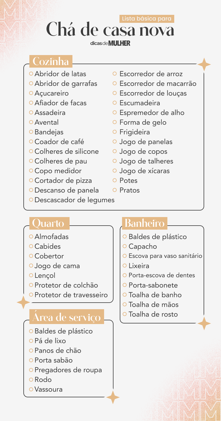 lista de presentes para casa nova