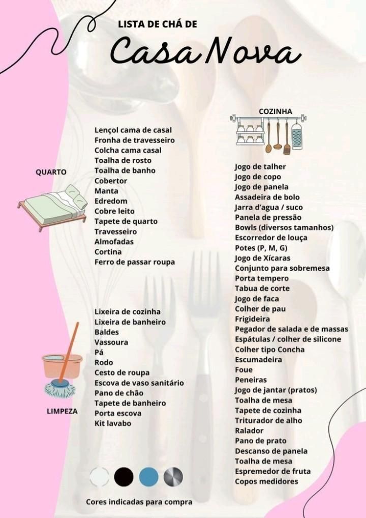 lista de enxoval casa nova pdf
