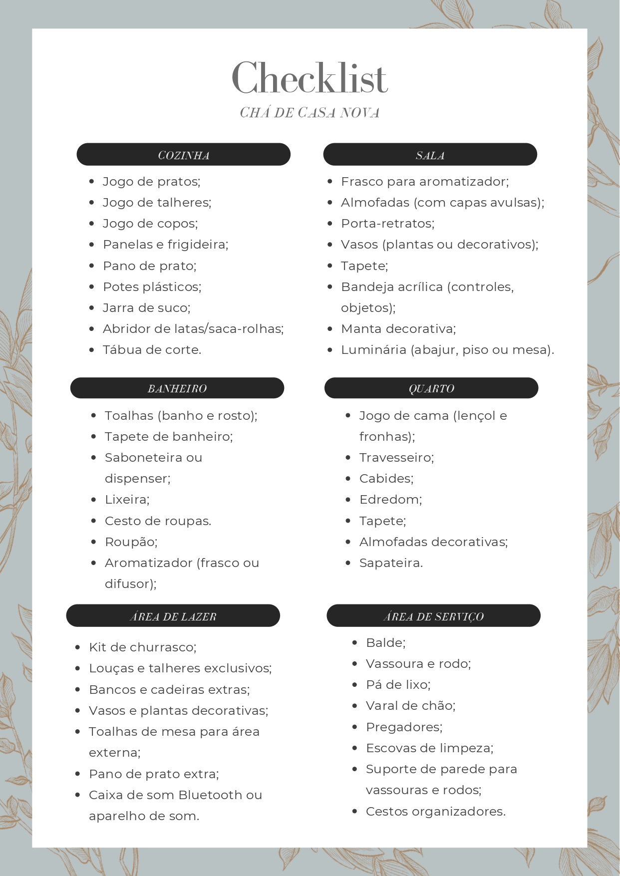 lista de chá de casa nova para imprimir grátis