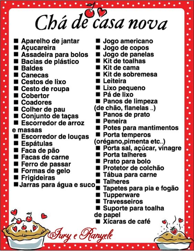 presentes úteis chá de cozinha