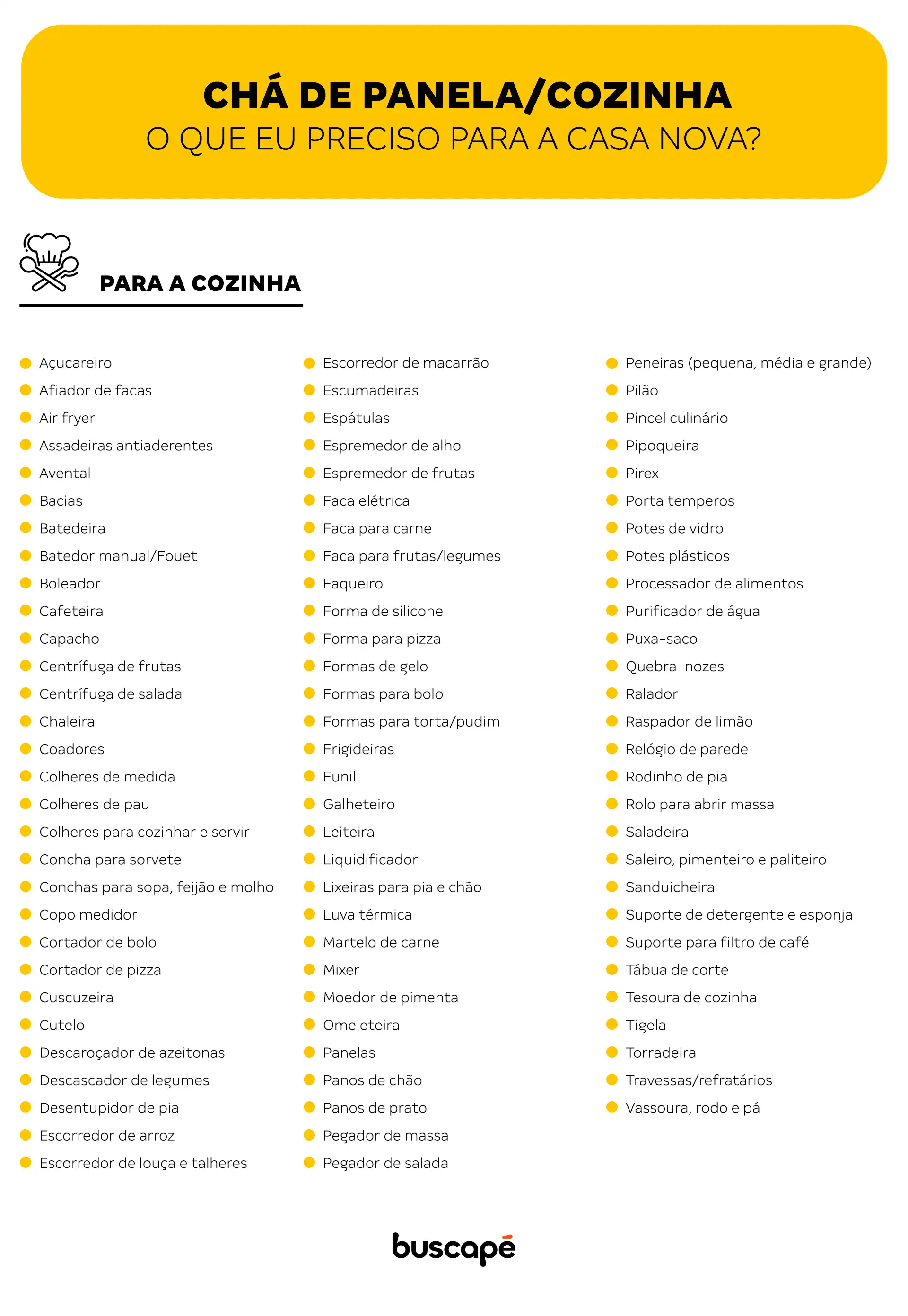 organizar chá de panela lista word